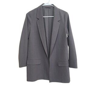 All Saints Black Smoke Aleida Open Long Length Blazer Jacket Size 4 NEW